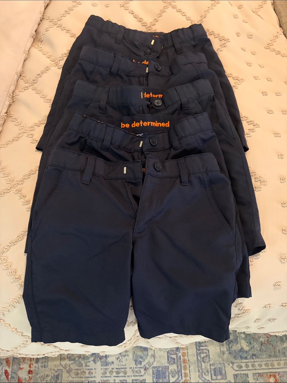 French Toast Navy Blue Kids Uniform Shorts with Belt Loops - 5 pair